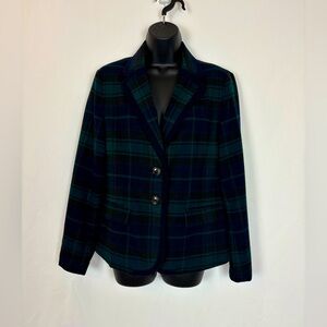 MERONA Women’s Size 10 Tartan Blue & Green Plaid Blue Lined Blazer Jacket